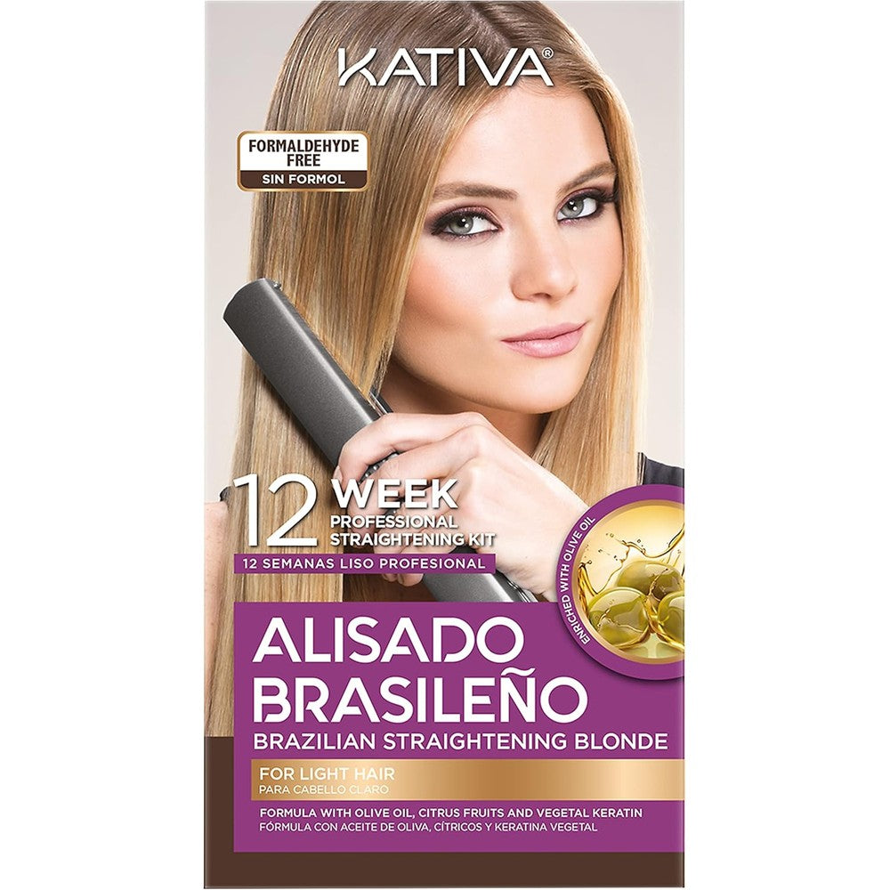 Kativa Brazilian Straightening Blonde Kit front packaging view