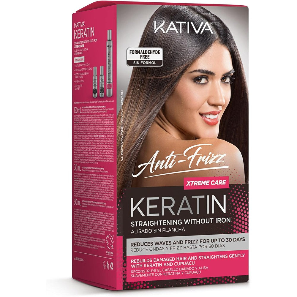 Kativa Anti-Frizz Xtreme Care straightening kit front view
