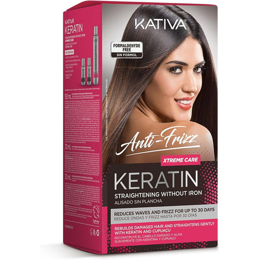 Kativa Anti-Frizz Xtreme Care straightening kit front view