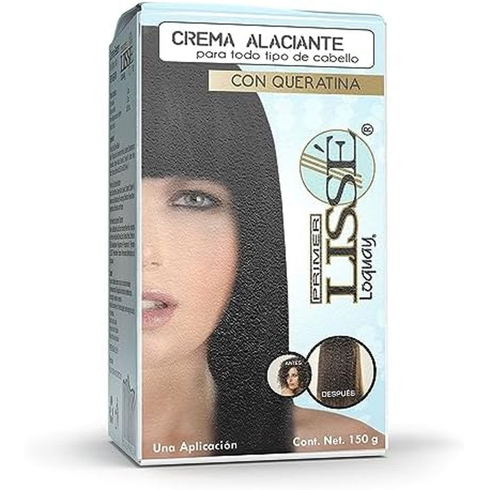 Loquay Keratin Based Creme Alaciante front view salon hair straightening formula