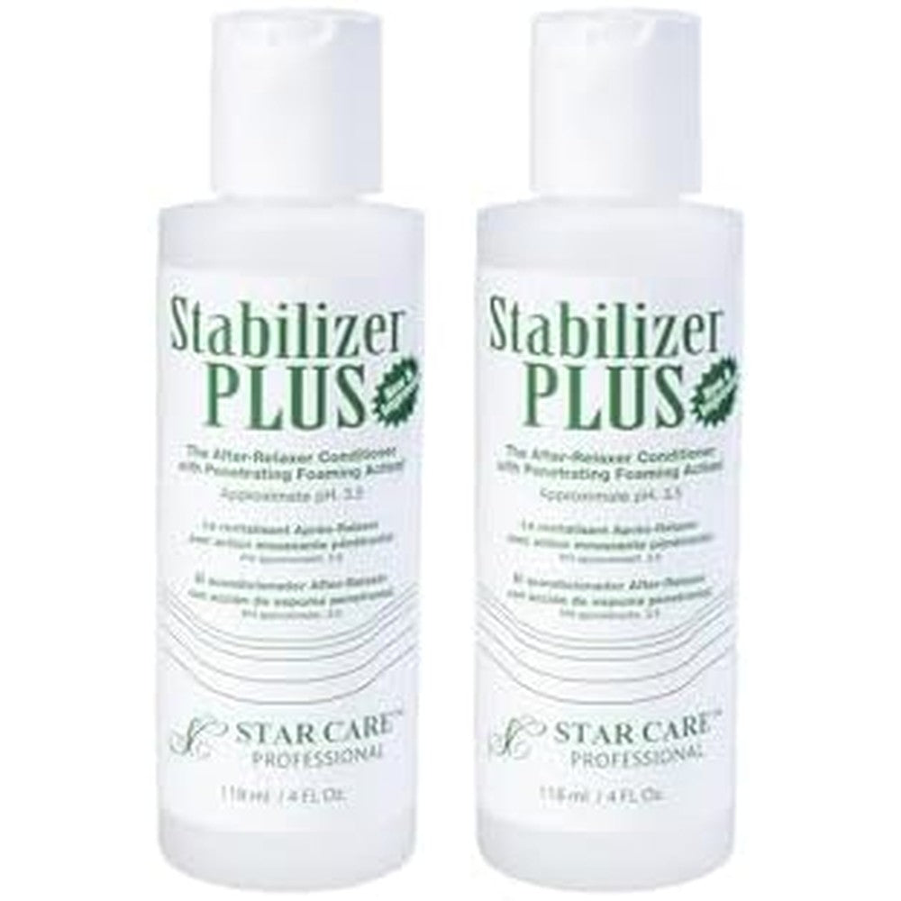 STAR CARE Stabilizer Plus After Relaxer Conditioner front view showing the dual pack formulation for pH balancing.