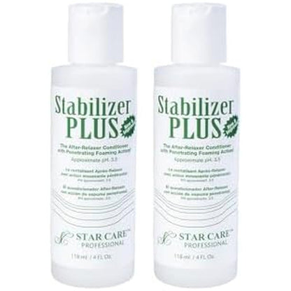 STAR CARE Stabilizer Plus After Relaxer Conditioner front view showing the dual pack formulation for pH balancing.