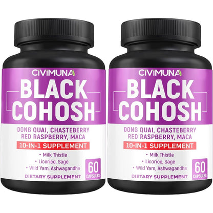 Civimuna Black Cohosh supplement bottle front view for women