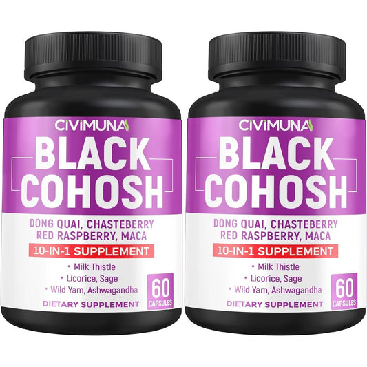 Civimuna Black Cohosh supplement bottle front view for women