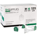 BH Supplies Insulin Pen Needles 31 Gauge 6mm box front view for diabetic care.