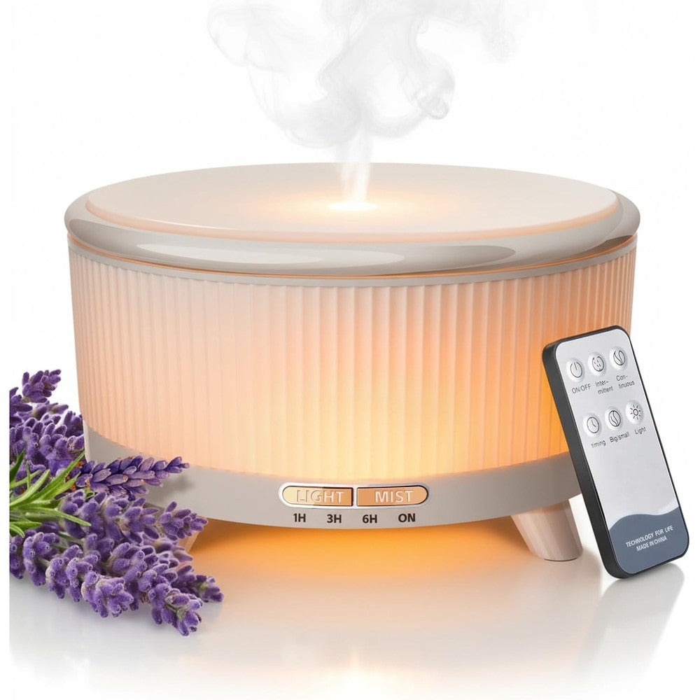 YOUENKITY 500ML Essential Oil Diffuser front view in minimalist white.
