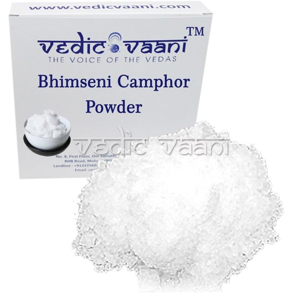 Vedic Vaani Bhimseni Camphor Powder 1 kg front view packaging for puja rituals