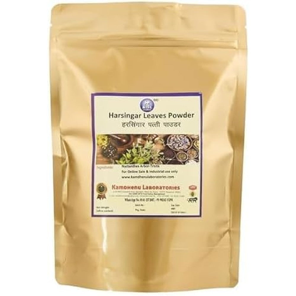 Kamdhenu Laboratories Harsingar Patti Powder 100g front packaging showing Ayurvedic leaf powder.