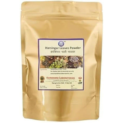 Kamdhenu Laboratories Harsingar Patti Powder 100g front packaging showing Ayurvedic leaf powder.