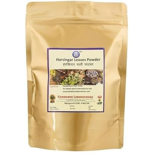 Kamdhenu Laboratories Harsingar Patti Powder 100g front packaging showing Ayurvedic leaf powder.