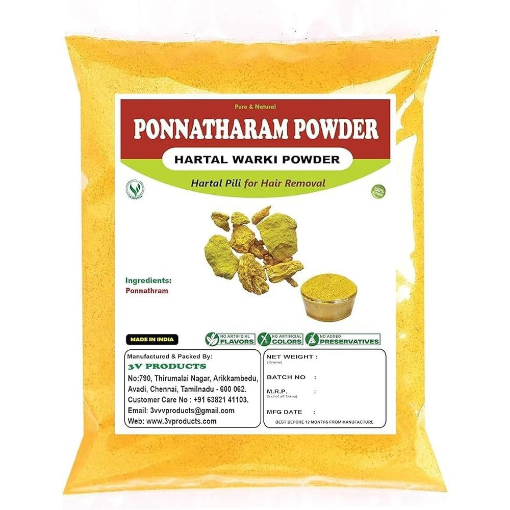 Saara Herbal Fresh Ponnatharam Powder 10 grams front view natural hair removal treatment