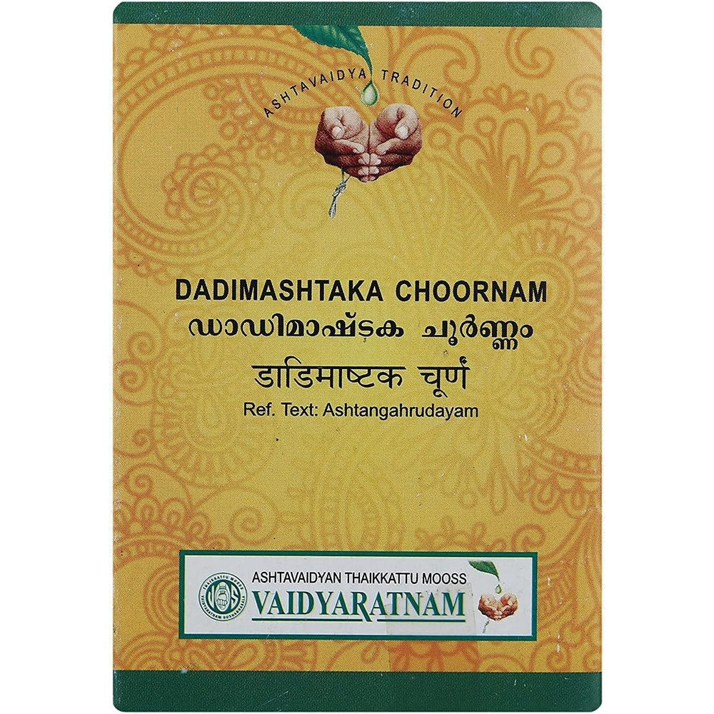 Vaidyaratnam Dadimashtakam Choornam 50 Gram bottle front view for ayurvedic digestive health.