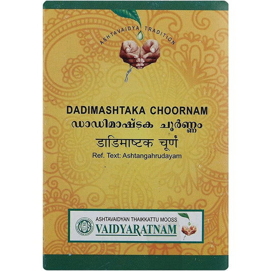 Vaidyaratnam Dadimashtakam Choornam 50 Gram bottle front view for ayurvedic digestive health.