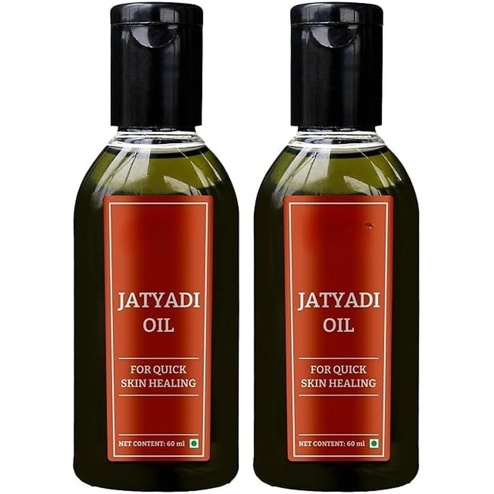Jiva Jatyadi Oil pack of two 60ml bottles for Ayurvedic wound healing