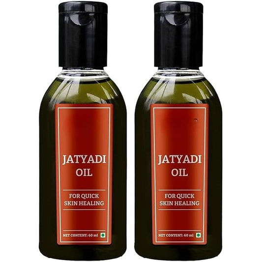 Jiva Jatyadi Oil pack of two 60ml bottles for Ayurvedic wound healing