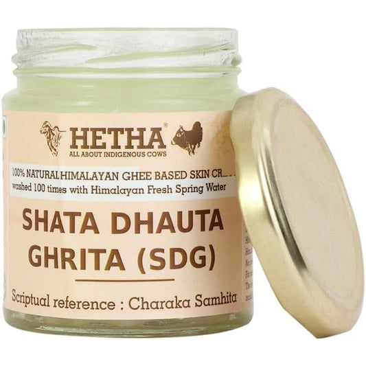 Hetha Shata Dhauta Ghrita 150g jar front view Ayurvedic moisturizer