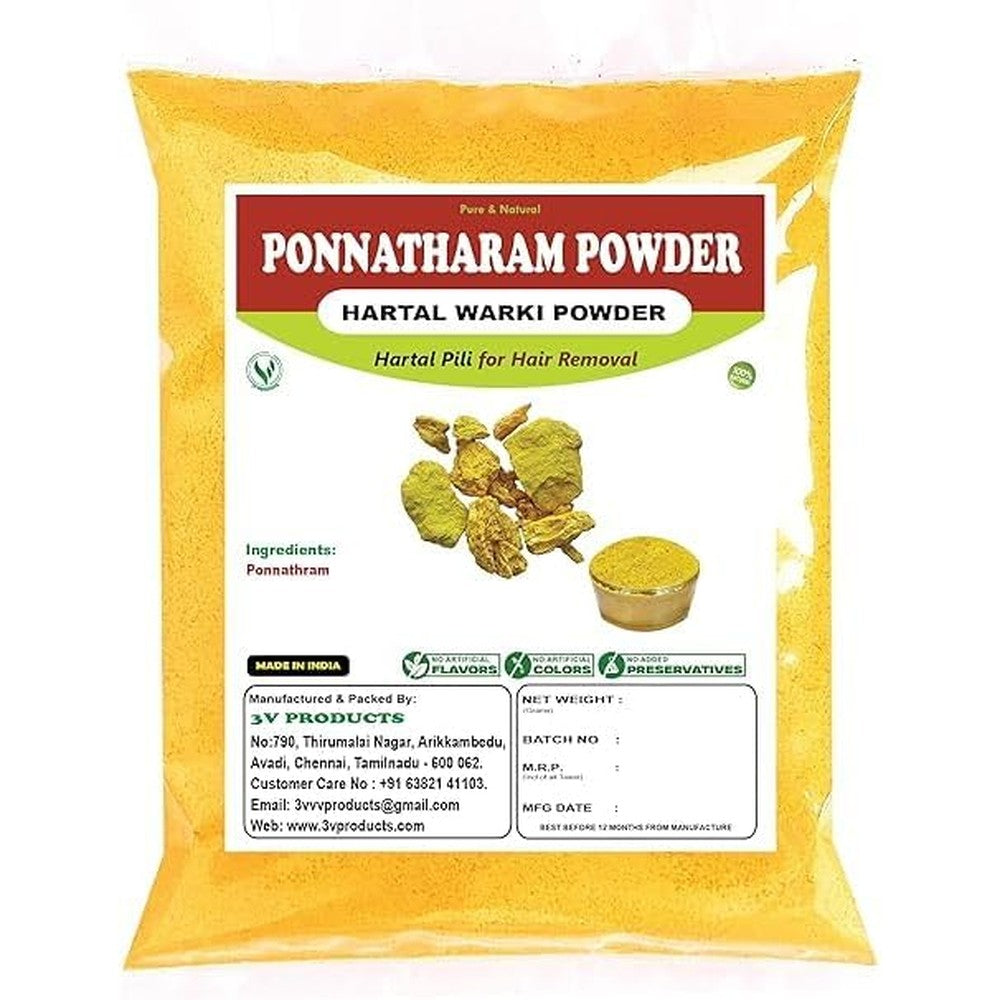 Saara Herbal Fresh Ponnatharam Powder 100 Gram front view for natural hair removal.