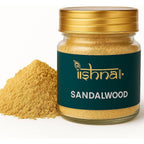 BhayaJi natural white sandalwood powder jar front view