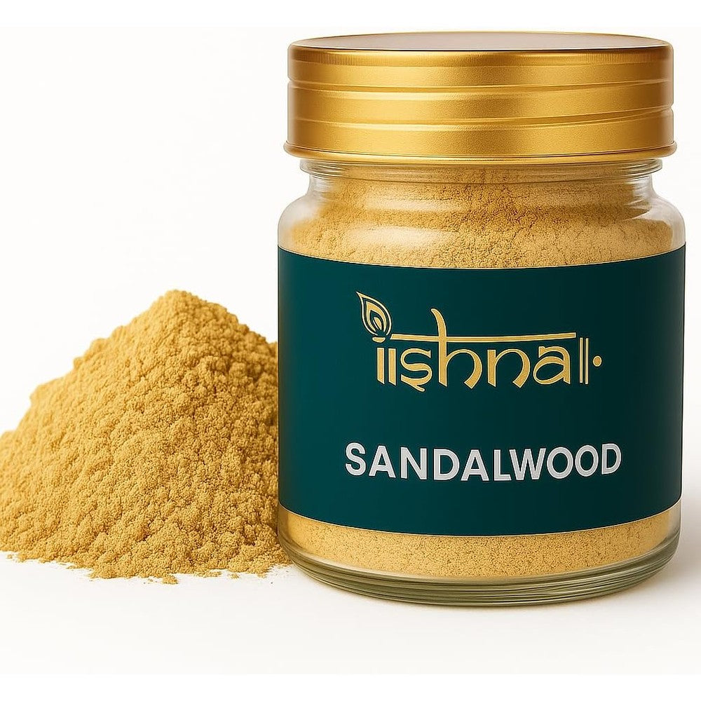 BhayaJi Natural White Sandalwood Powder front view for skin brightening face pack