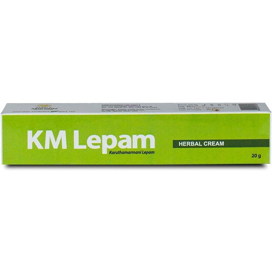 Kerala Ayurveda KM Lepam muscle soothing cream front view for headache relief.
