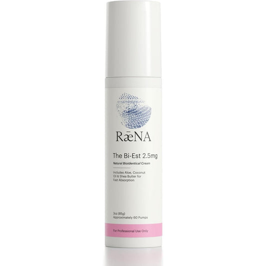Raena Natural Bioidentical Cream Bi-Est 2.5mg front view for hormone balance.