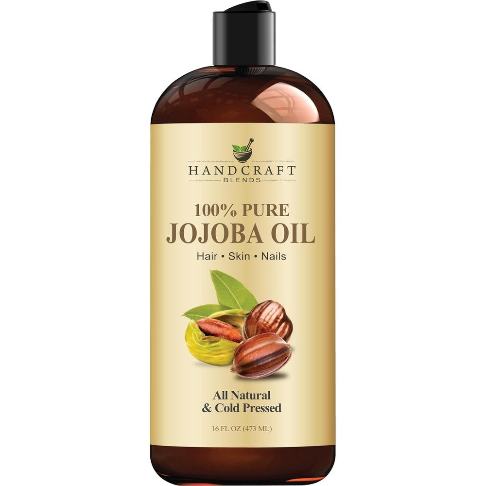 Handcraft Blends Jojoba Oil 16 Fluid Ounce front view bottle for natural skin care