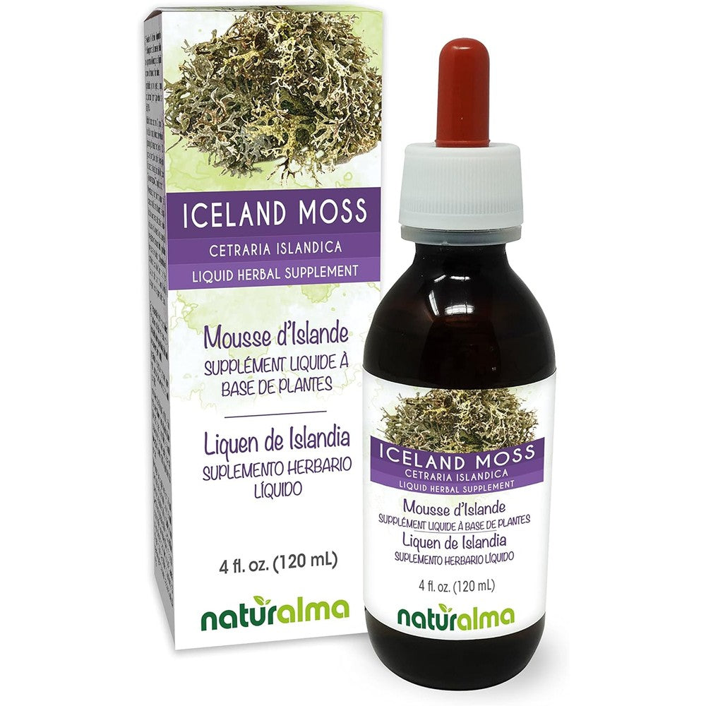Naturalma Iceland Moss liquid tincture front view for respiratory health.