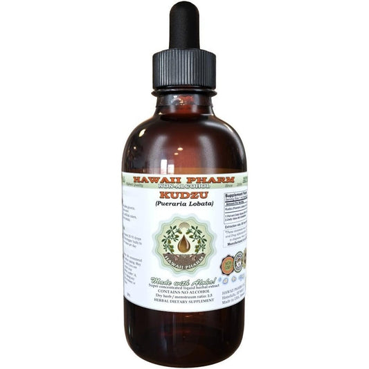Hawaii Pharm Kudzu Alcohol-Free Liquid Extract front view for herbal wellness.