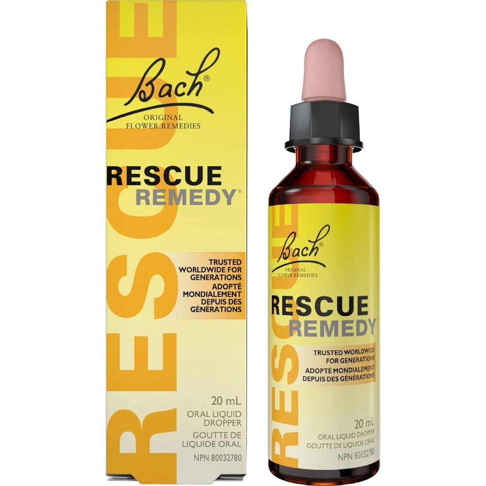 Bach Rescue Remedy Dropper 20 Milliliter front view for natural stress relief.