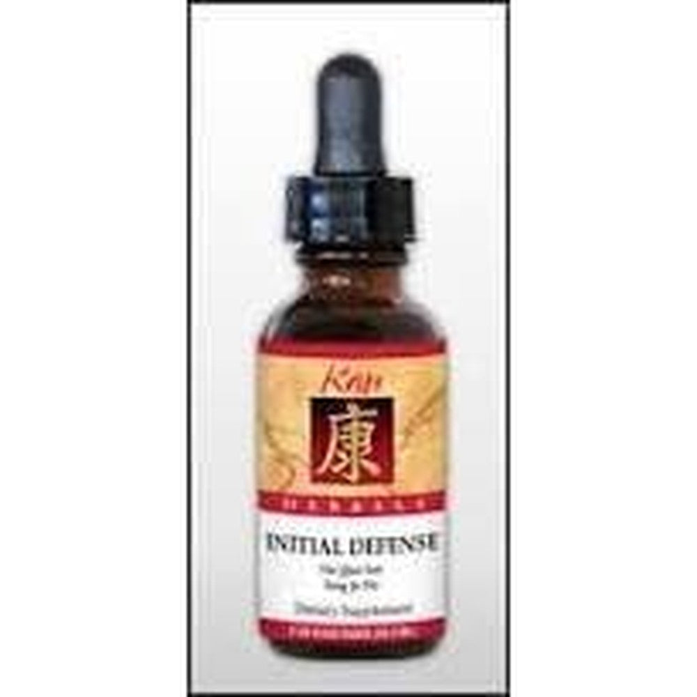 Kan Herbals Initial Defense 2 Ounce bottle front view authentic immune support supplement.