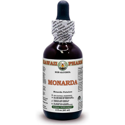 Hawaii Pharm Monarda Alcohol-Free Liquid Extract front label view authentic herbal supplement