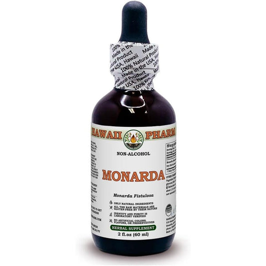 Hawaii Pharm Monarda Alcohol-Free Liquid Extract front label view authentic herbal supplement