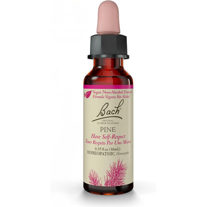 Bach Original Flower Remedies Pine Non-Alcohol bottle front view for self-respect
