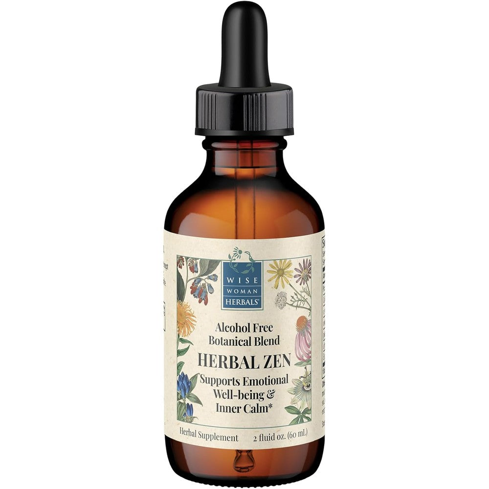 Wise Woman Herbals Herbal Zen 2 fluid ounce front view for natural relaxation.