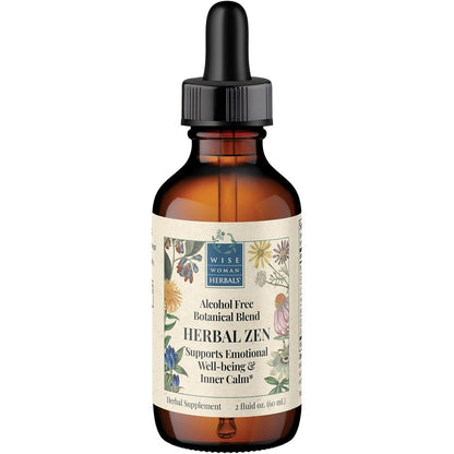 Wise Woman Herbals Herbal Zen 2 fluid ounce front view for natural relaxation.