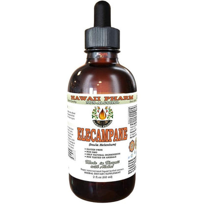 Hawaii Pharm Elecampane Alcohol-Free Liquid Extract 2 Ounce front view respiratory support supplement