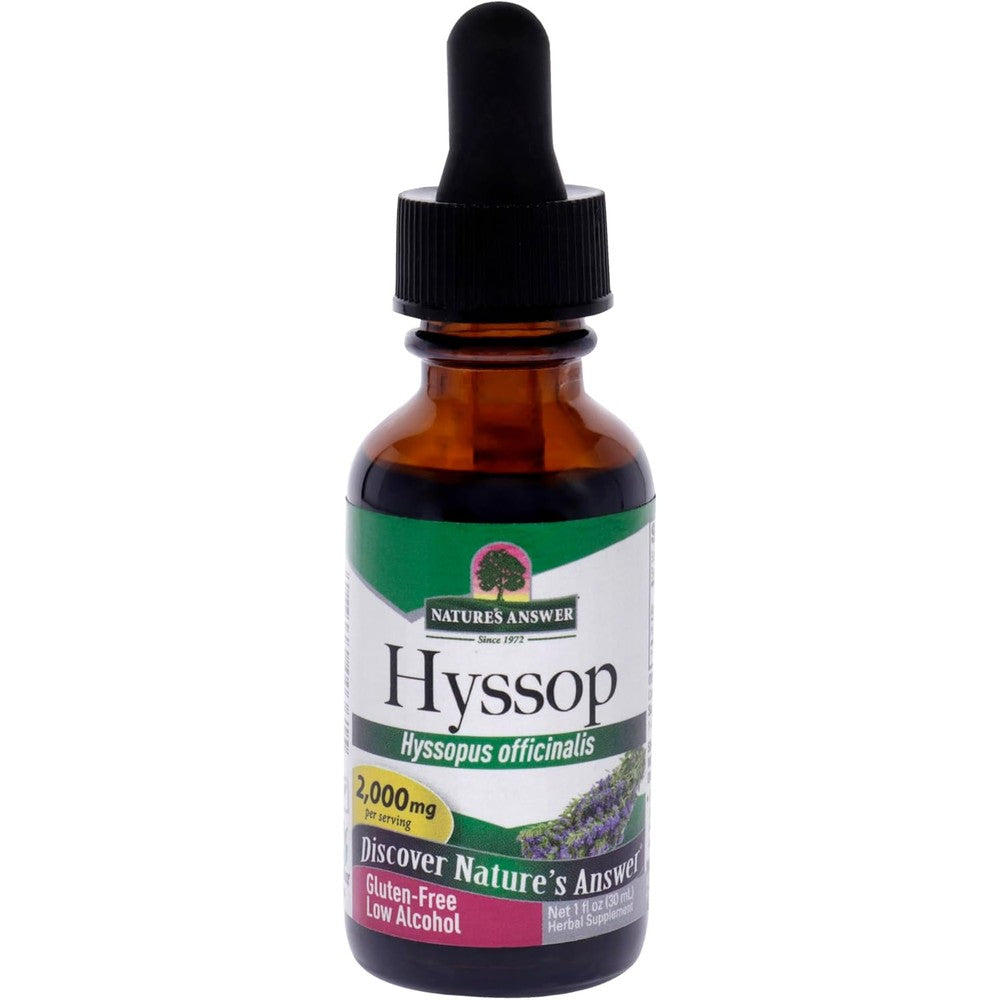 Nature's Answer Hyssop Herb Extract 1 Fluid Ounce bottle front view authentic herbal supplement