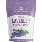 Nature Restore organic dried lavender flowers front view pouch
