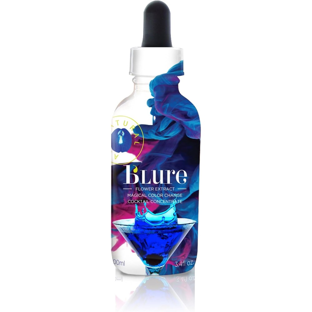 Wild Hibiscus B'Lure Butterfly Pea Flower Extract 100ml bottle front view for cocktail coloring