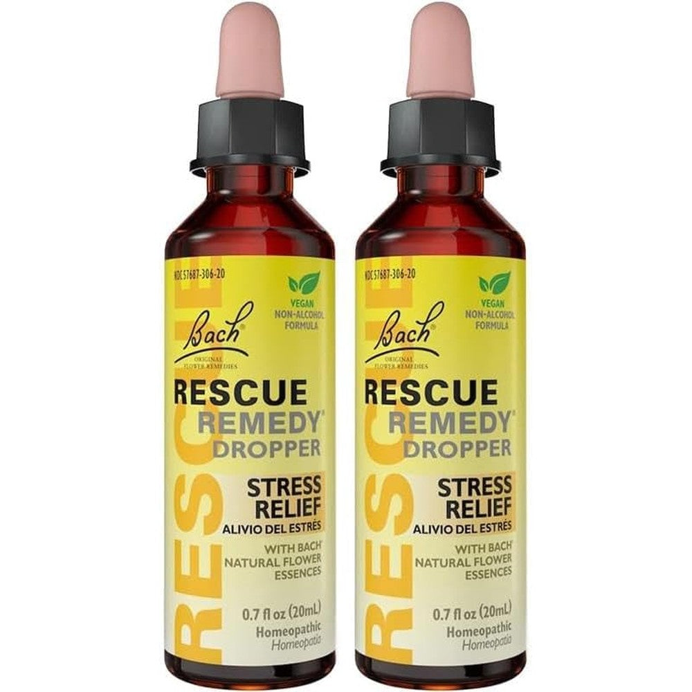 Bach RESCUE Remedy Dropper 20mL Pack of 2 front view natural stress relief