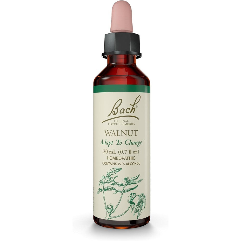 Bach Original Flower Remedies Walnut 20ml bottle front view for emotional balance.