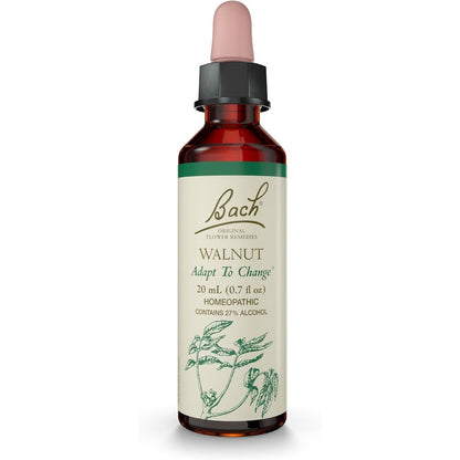 Bach Original Flower Remedies Walnut 20ml bottle front view for emotional balance.