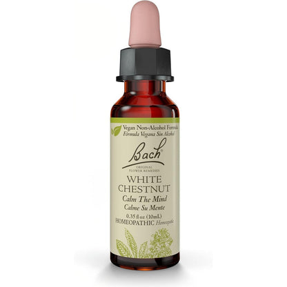 Bach Flower Remedies White Chestnut 10mL dropper bottle front view for calming the mind