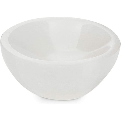 Himalayan Glow WBM Selenite Crystal Bowl front view for crystal charging.