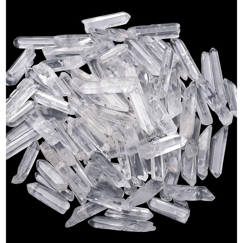 DUQGUHO Clear Quartz Crystals Points Bulk front view raw healing stones