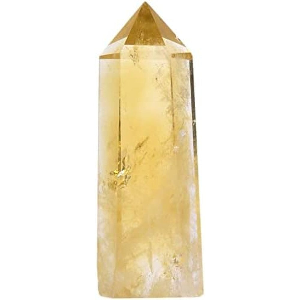 Angelstones Natural Citrine Crystal Wand front view for chakra healing.