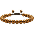 Amazing Gemstone Copper Hematite Bracelet front view showing 8mm polished beads.