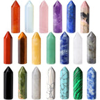 QINJIEJIE 20 Piece Healing Crystals Set front view showing assorted gemstone wands.