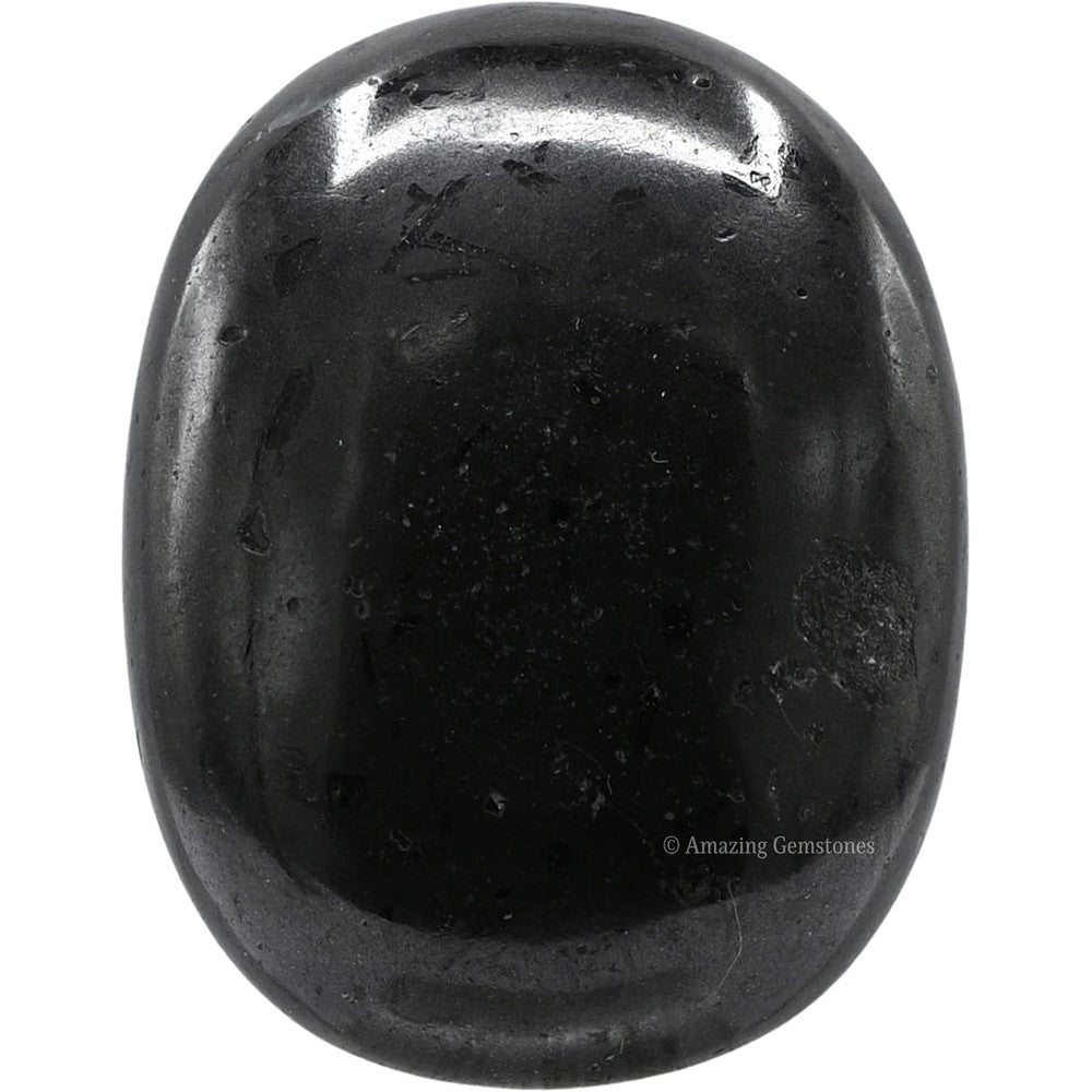 Amazing Gemstone Black Tourmaline Palm Stone front view authentic healing crystal
