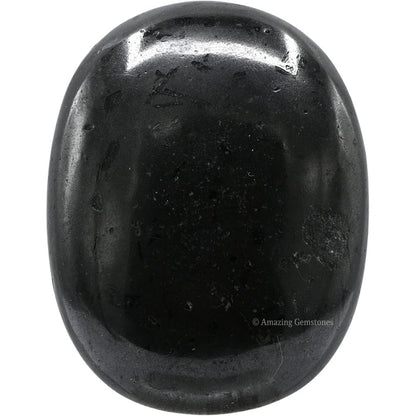 Amazing Gemstone Black Tourmaline Palm Stone front view authentic healing crystal